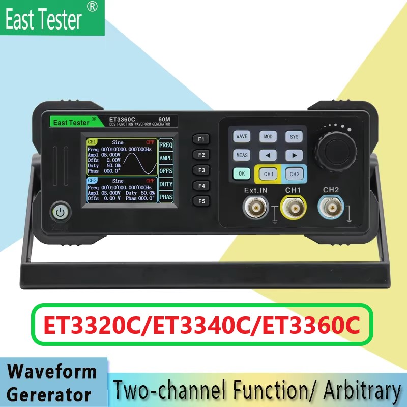 Dual Channel Arbitrary Waveform Function Generator 60Mhz - East Tester sumber sinyal Generator, ET3320/40/60C
