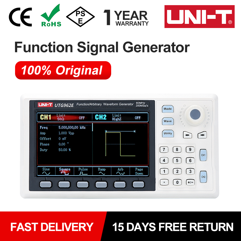 Dual Channel Arbitrary Waveform Function Generator 60Mhz - UNI-T UTG932E UTG962E Fungsi Sinyal Generator