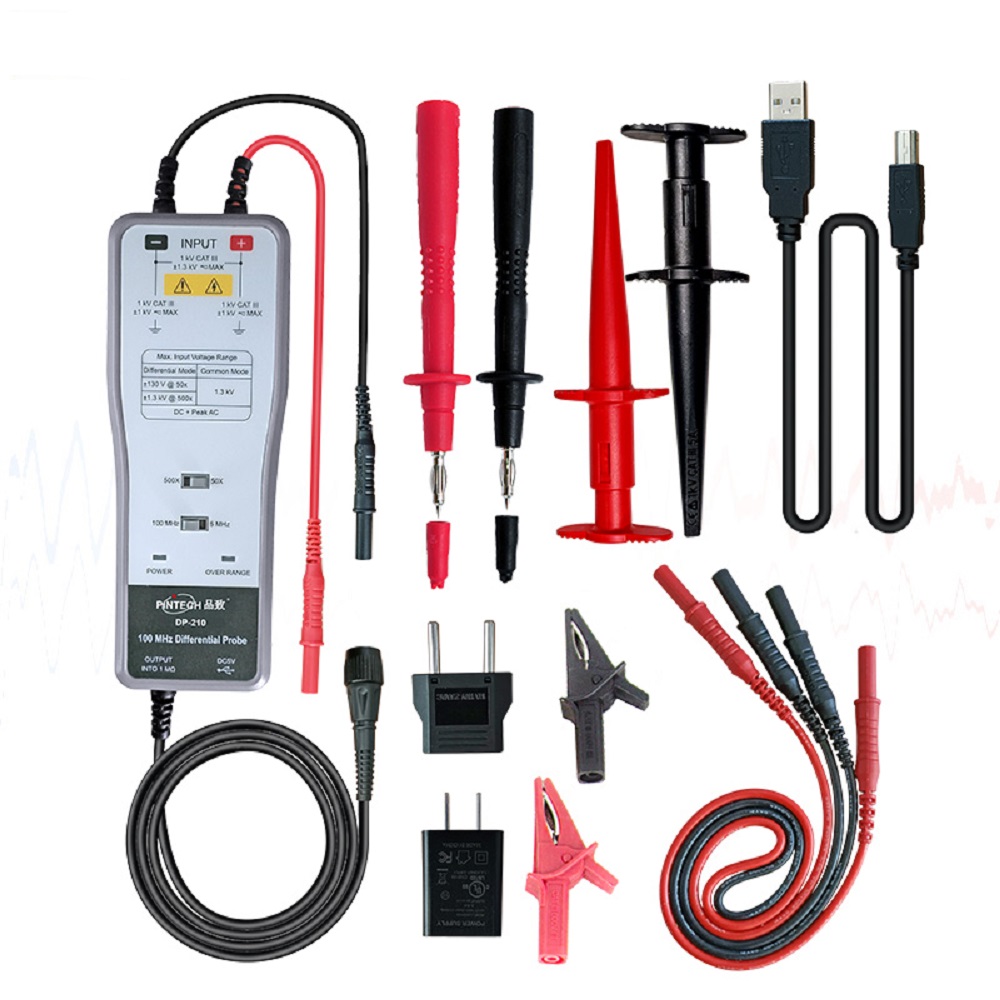 High Voltage Differential Probe 100Mhz 1300V - PINTECH DP-210 Probe Diferensial Tegangan Tinggi