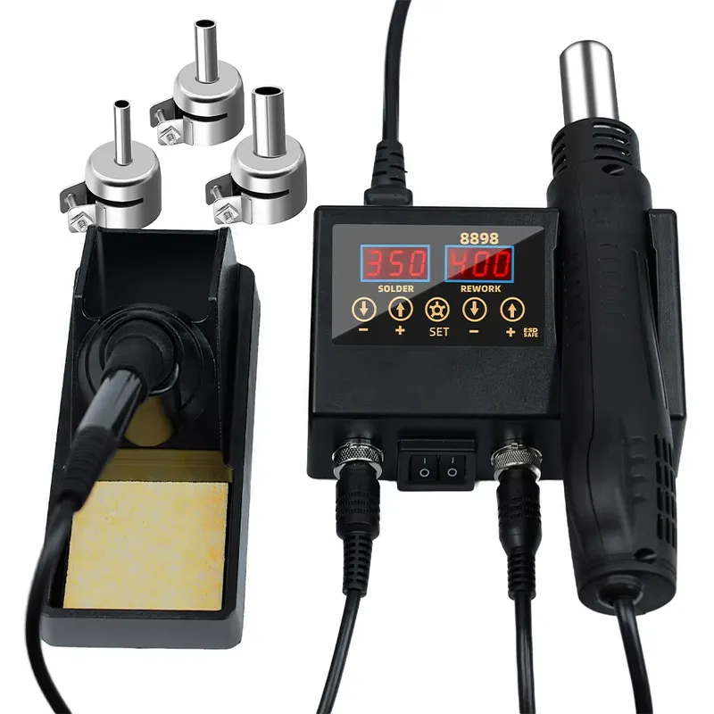 Stasiun Solder Uap Panas LED D - Smd Rework Station Hot Air Soldering 2 In 1 ulasan dan harga