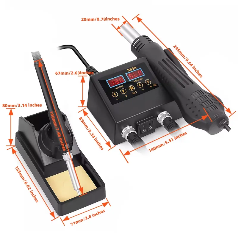 Stasiun Solder Uap Panas LED D - Smd Rework Station Hot Air Soldering 2 In 1 ulasan dan harga