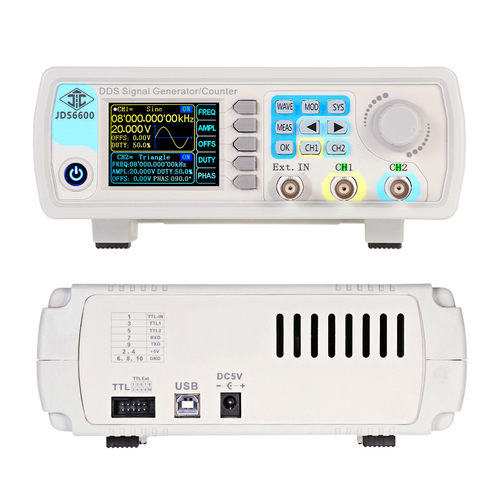 JDS6600 15/30/40/50/60MHz Gene - Dual Channel Arbitrary Waveform Function Generator 60Mhz ulasan dan harga