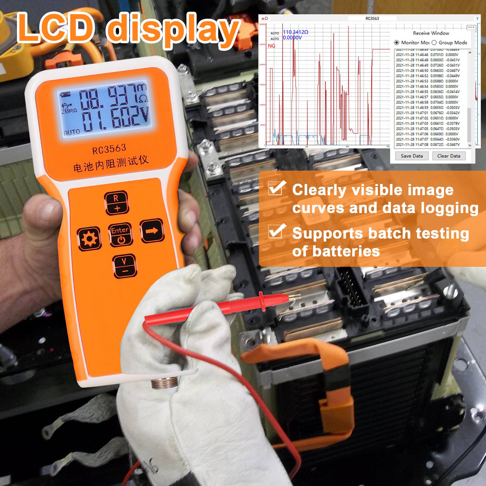 200Ohm 100V Penguji Tegangan R - Battery Internal Resistance Tester Four Wire ulasan dan harga
