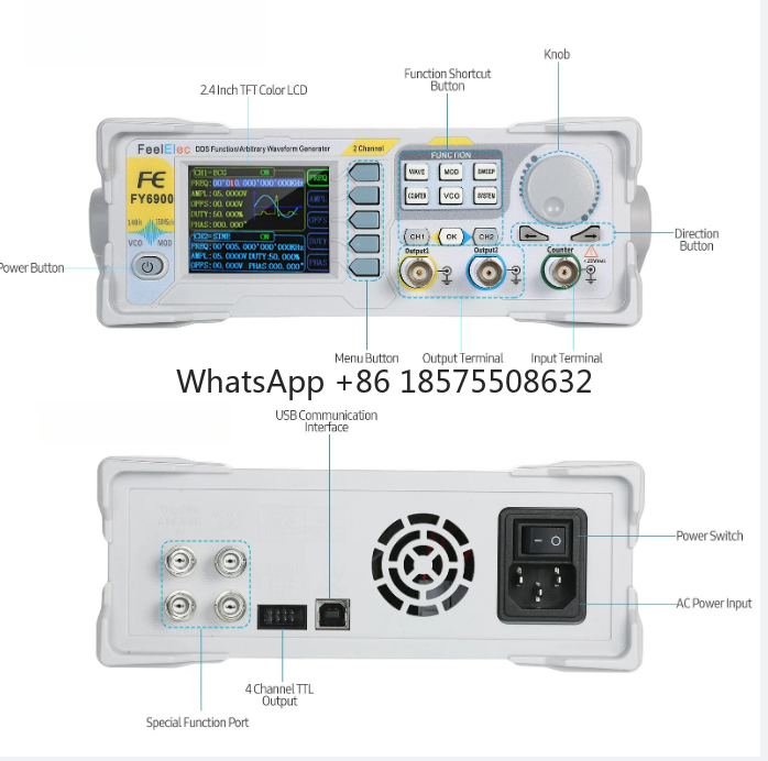 Generator Sinyal Fungsi 60MHz  - Dual Channel Arbitrary Waveform Function Generator 60Mhz ulasan dan harga