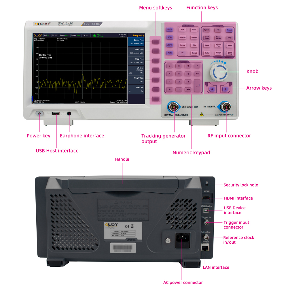 OWON XSA815TG Digital Spectrum - Spectrum Analyzer Tracking Generator 1.5Ghz ulasan dan harga