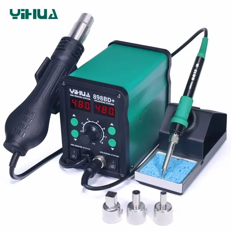 YIHUA 898BD+ 220V 2 in 1 Alat  - Smd Rework Station Hot Air Soldering 2 In 1 ulasan dan harga